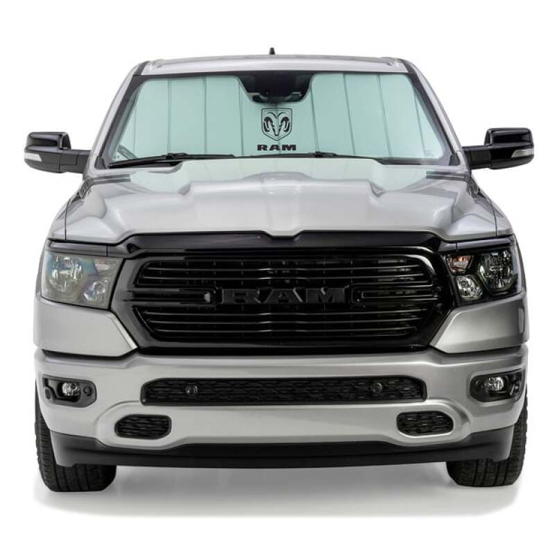 Covercraft 19-24 PU Ram 2500/3500 5W RVM Snsr UVS100 Custom Sunscreen with Ram Vertical logo