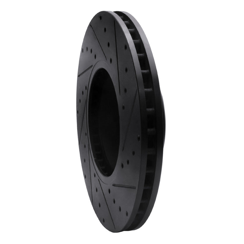 R1 12-21 BMW 228I Front Left Drilled & Slotted Black Brake Rotor