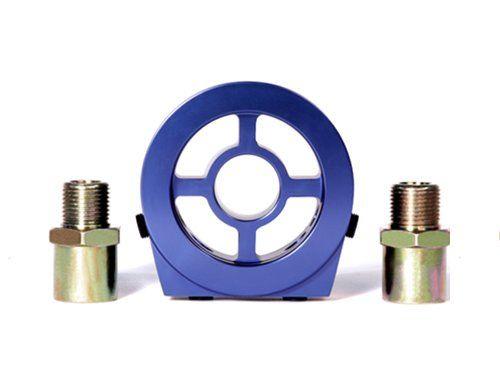 BLOX Racing Oil Filter Block Adapter Oil Pressure / Oil Temperature Blue with Adapters