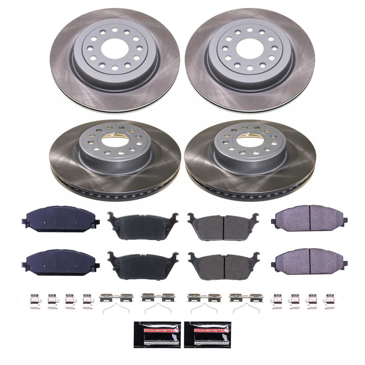 Power Stop 19-23 Ram 1500 Front and Rear Semi-Coated Rotor Kit