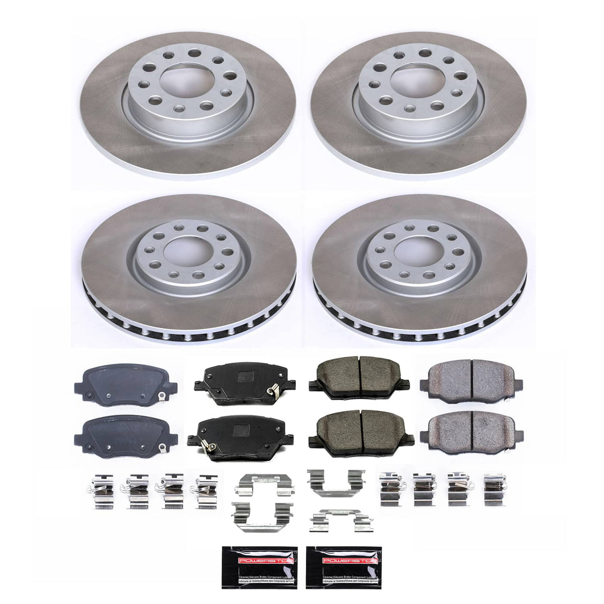 Power Stop 16-20 Fiat 500X Front and Rear Semi-Coated Rotor Kit