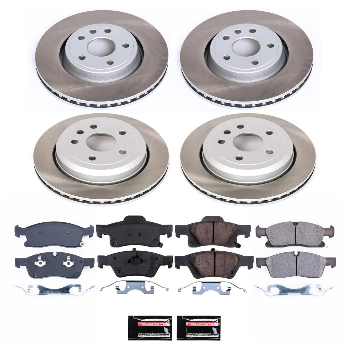 Power Stop 11-20 Dodge Durango Front and Rear Semi-Coated Rotor Kit