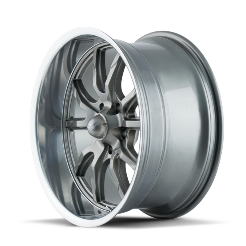 Ridler 650 18x9.5 / 5x120.65 BP / 0mm Offset / 83.82mm Hub Gloss Grey Polished Wheel