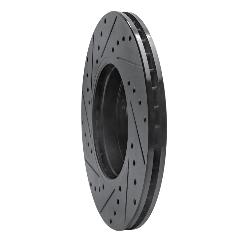 R1 02-06 Mini Cooper (Excl Clubman) Front Right Drilled & Slotted Black Brake Rotor