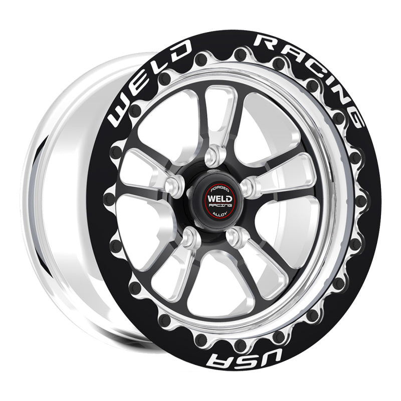 Weld S70 RT-S 15x10in / 5x120 BP / 7.5in. BS - Black Center - Polished Shell Wheel