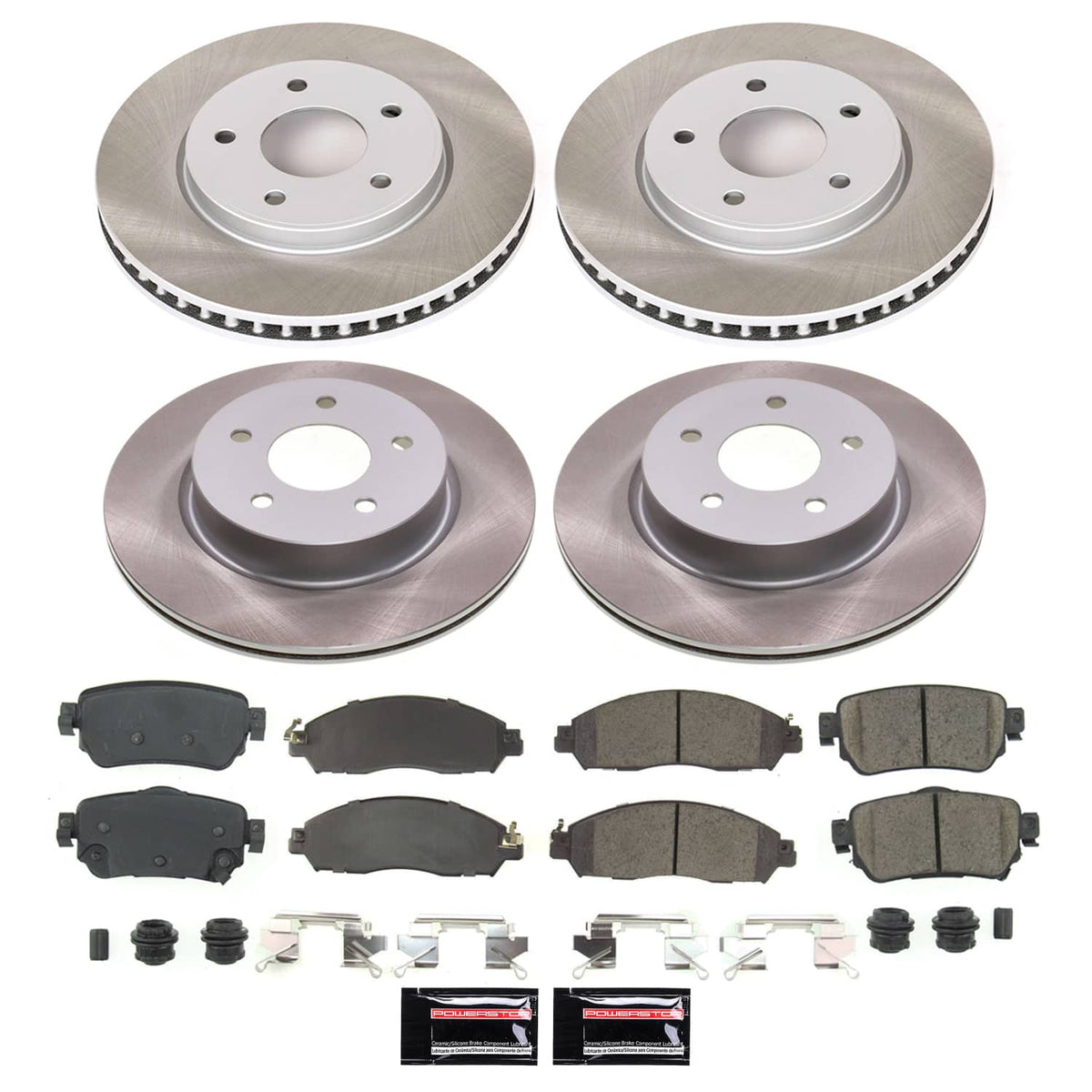 Power Stop 18-24 Nissan LEAF Front and Rear Semi-Coated Rotor Kit