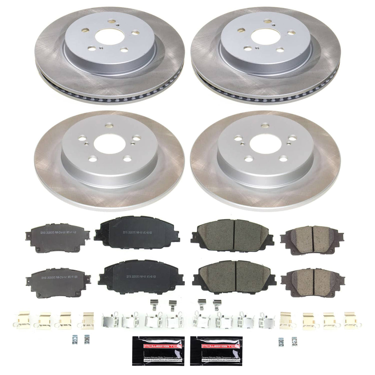Power Stop 19-22 Toyota Corolla Front and Rear Semi-Coated Rotor Kit