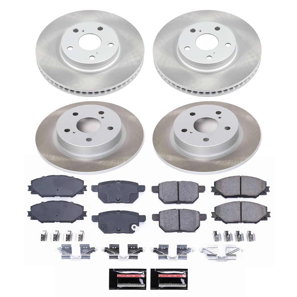 Power Stop 11-16 Scion tC Front and Rear Semi-Coated Rotor Kit
