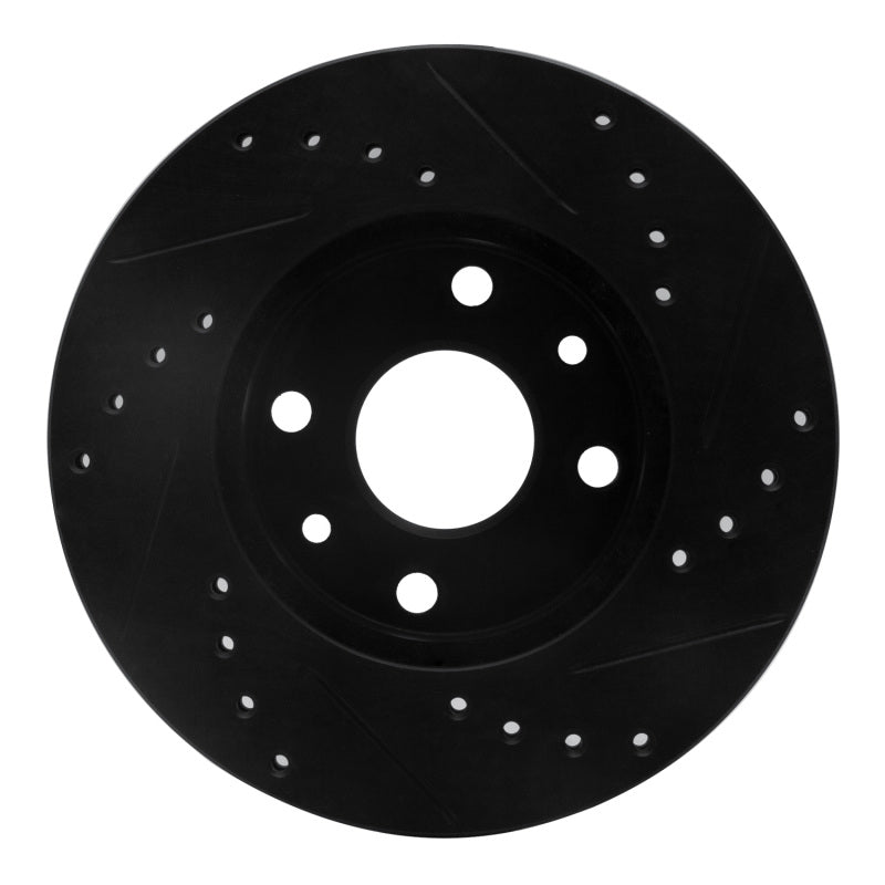 R1 94-00 Kia Spectra Front Left Drilled & Slotted Black Brake Rotor