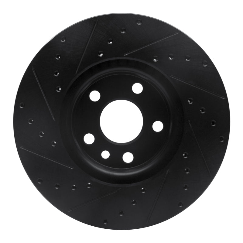 R1 07-18 Land Rover Range Rover Evoque Front Right Drilled & Slotted Black Brake Rotor