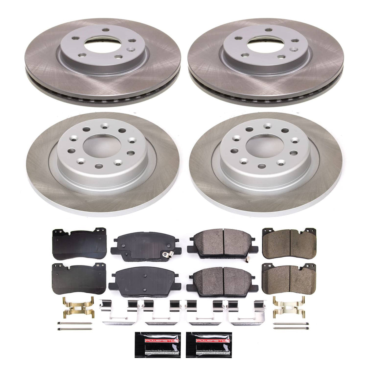 Power Stop 2020 Chevrolet Malibu Front and Rear Semi-Coated Rotor Kit