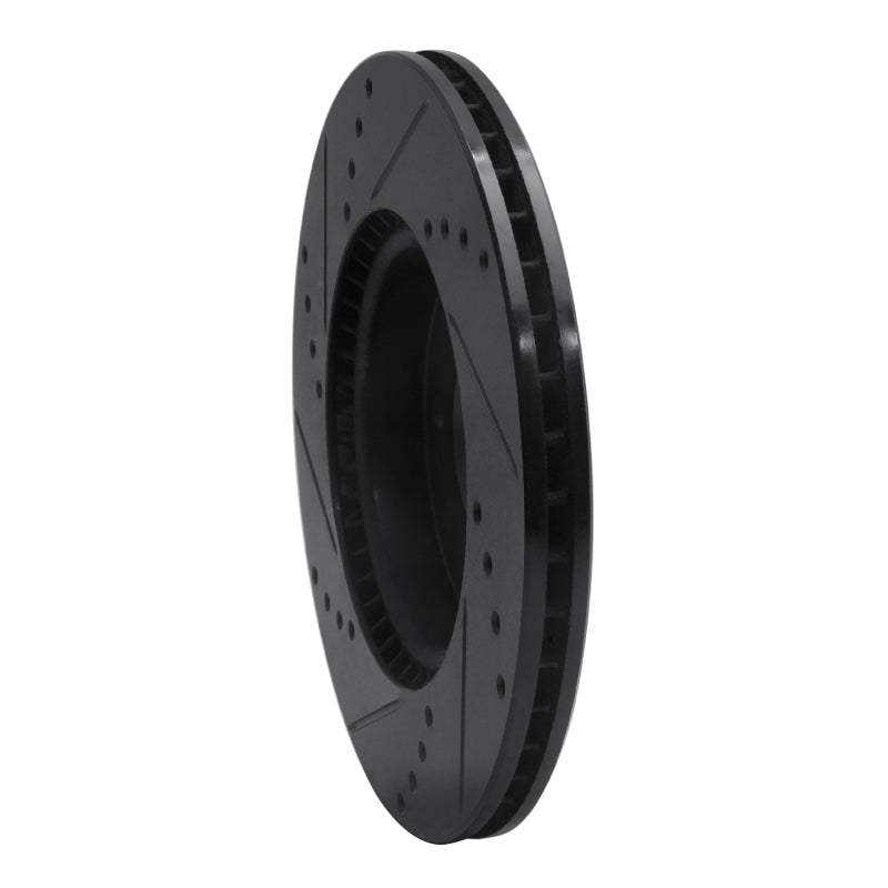 R1 17-22 Hyundai Ioniq Front Right Drilled & Slotted Black Brake Rotor