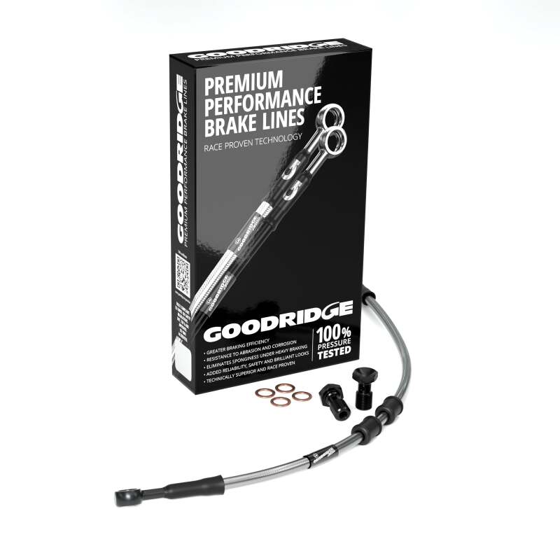 Goodridge 96-03 HD XL1200 Sportster -4in Clear Brake Line Kit w/Stainless Steel Fittings