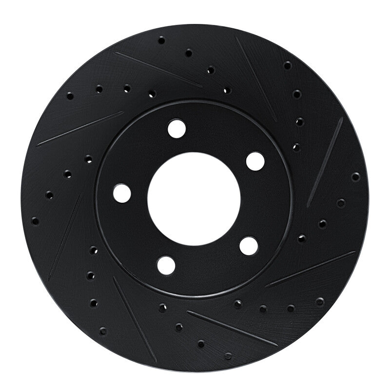 R1 87-90 Chrysler Town & Country Front Right Drilled & Slotted Black Brake Rotor