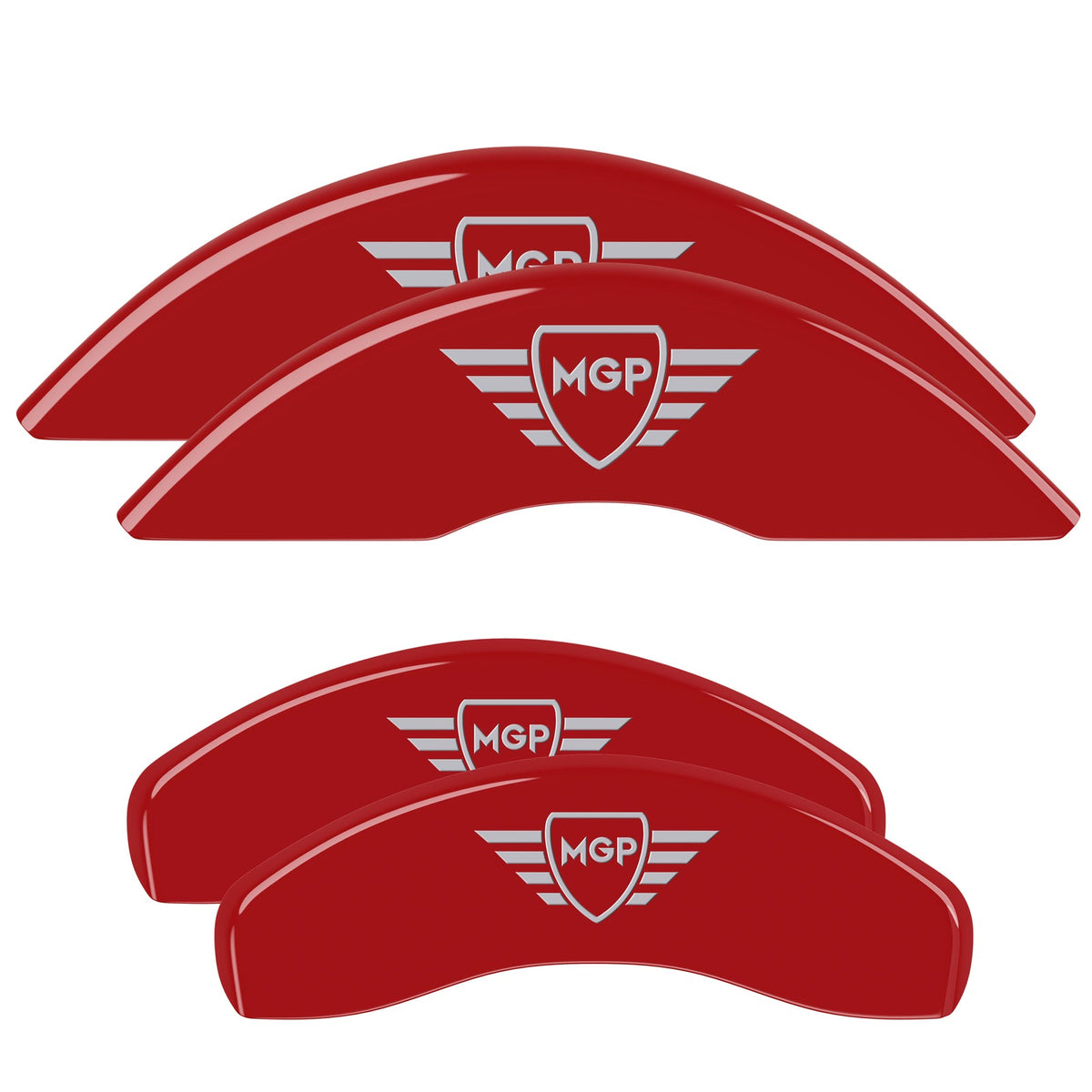 MGP 4 Caliper Covers Front and Rear 21-23 Kia Sorento Powder Coat Finish - Red w/ Silver Characters