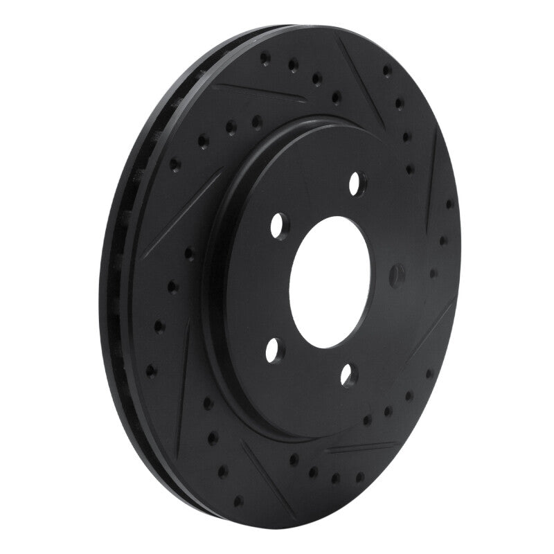 R1 91-02 Chrysler Grand Voyager Front Right Drilled & Slotted Black Brake Rotor