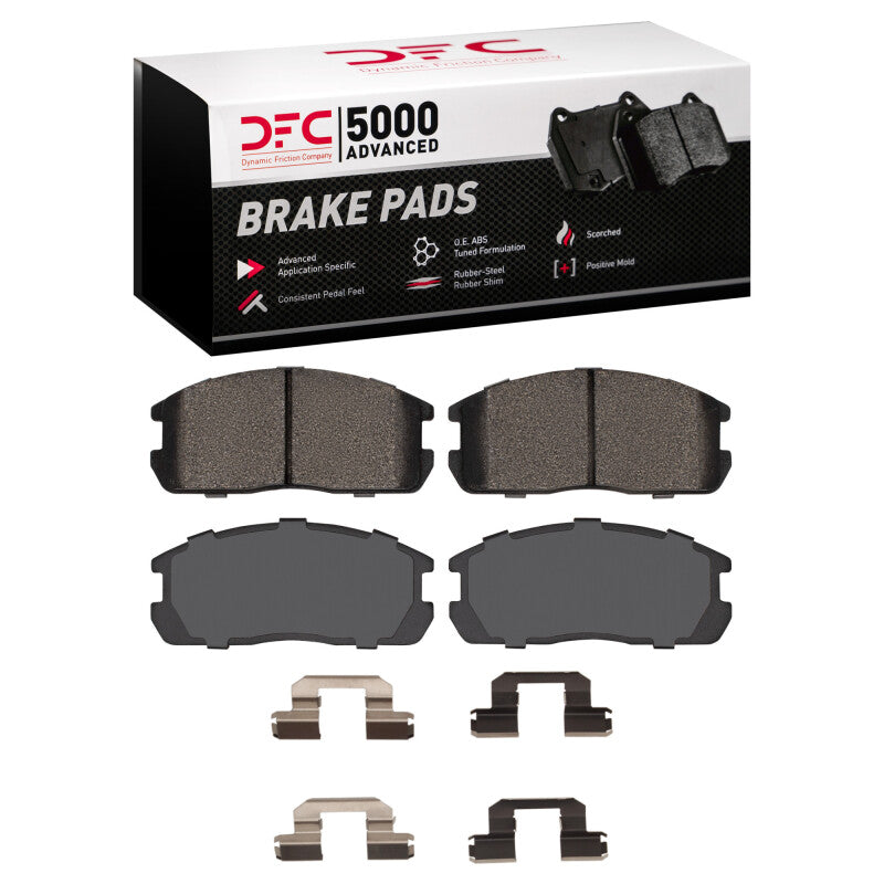 DFC 85-90 Dodge Colt Front 5000 Advanced Semi Metallic Brake Pads and Hardware Kit