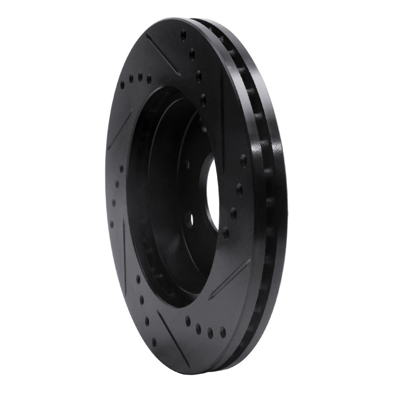 R1 04-10 Chevrolet Optra (USA/Canada) Front Left Drilled & Slotted Black Brake Rotor
