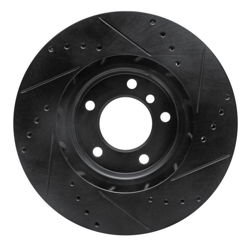 R1 95-02 BMW M3 Right Front Drilled & Slotted Black Brake Rotor