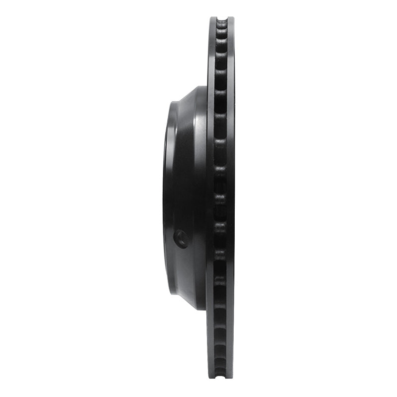 R1 17-19 Genesis G90 Rear Left Drilled & Slotted Black Brake Rotor