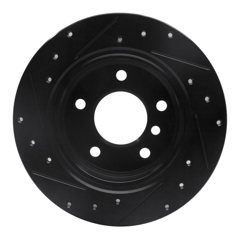 R1 91-99 BMW 323I Rear Right Drilled & Slotted Black Brake Rotor