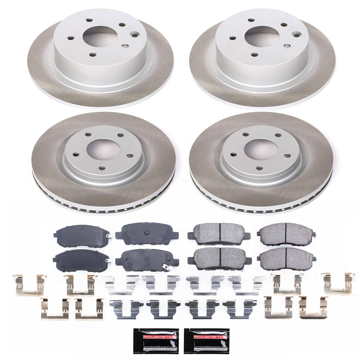 Power Stop 17-18 Nissan Sentra Front and Rear Semi-Coated Rotor Kit