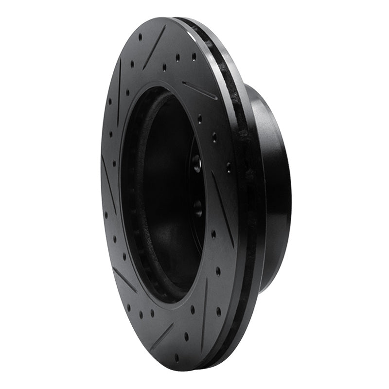 R1 02-06 Dodge Sprinter 2500 Front Right Drilled & Slotted Black Brake Rotor