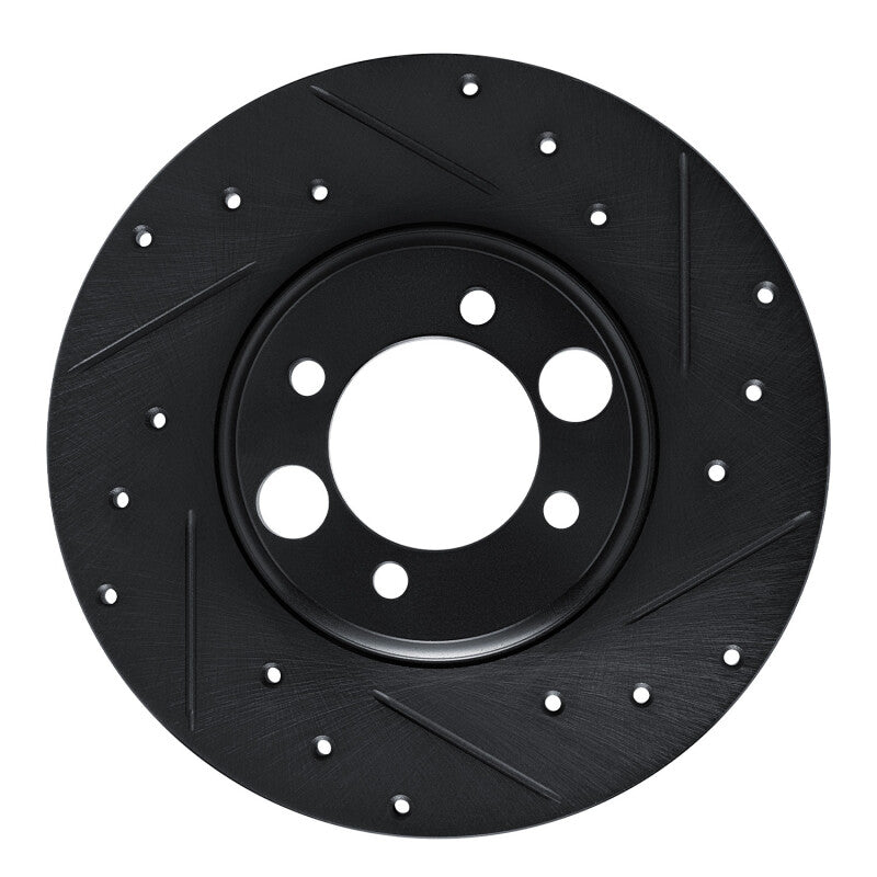 R1 62-87 Jaguar Mark X Rear Right Drilled & Slotted Black Brake Rotor