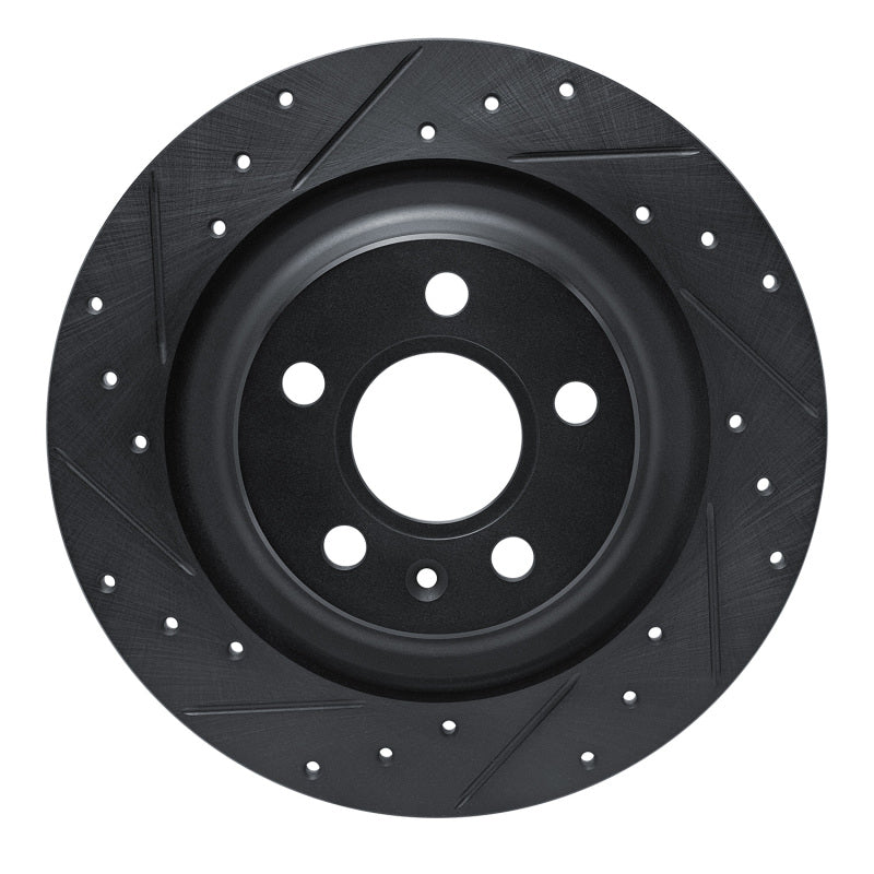 R1 -25 Volvo XC40 Rear Left Drilled & Slotted Black Brake Rotor