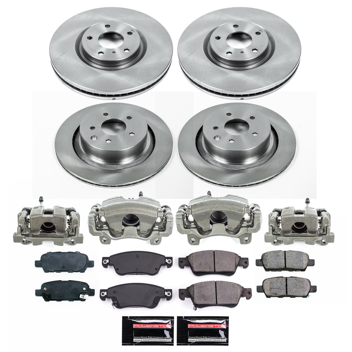 Power Stop 14-15 Infiniti Q60 Front and Rear Autospecialty Kit w/Calipers