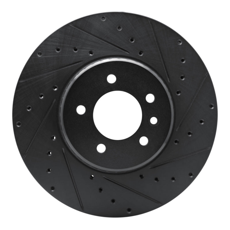 R1 20-25 Land Rover Defender 90 Front Right Drilled & Slotted Black Brake Rotor