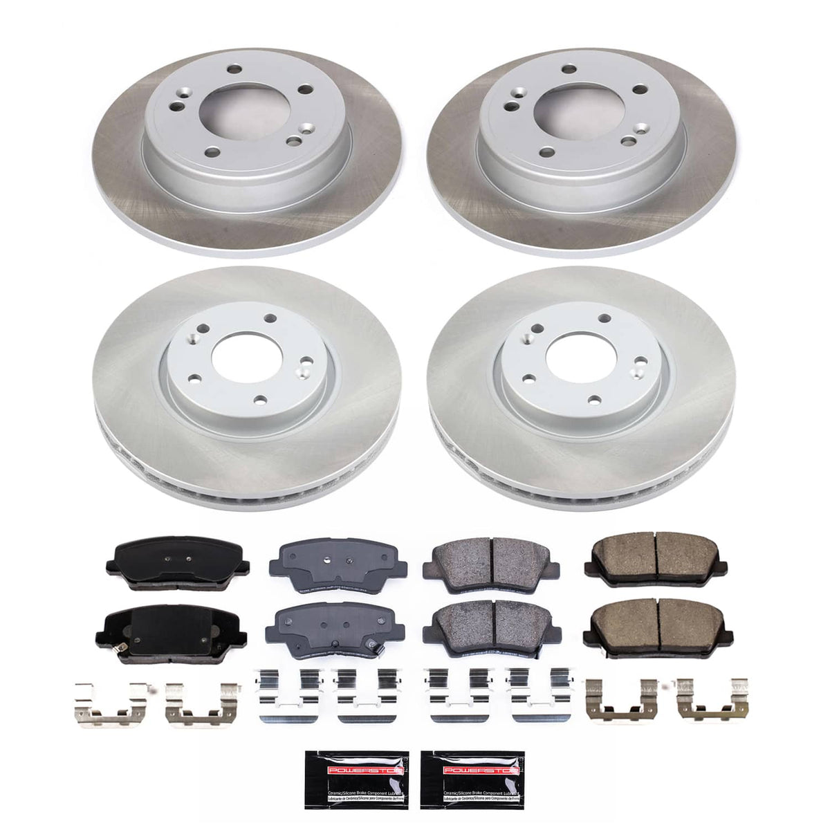 Power Stop 2017 Hyundai Veloster Front and Rear Semi-Coated Rotor Kit