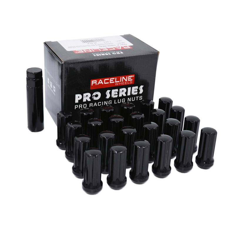 Raceline 14x2.0mm XL Spline Black Lug Nuts (24 Pack)