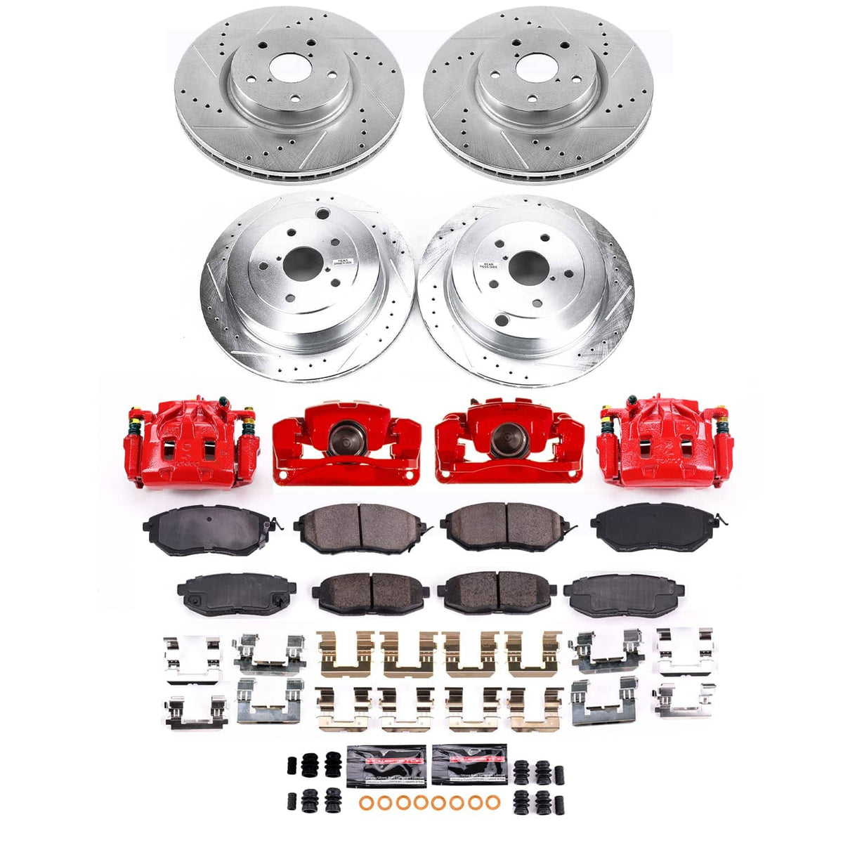 Power Stop 08-14 Subaru Tribeca Front and Rear Z23 Evolution Kit w/Cals