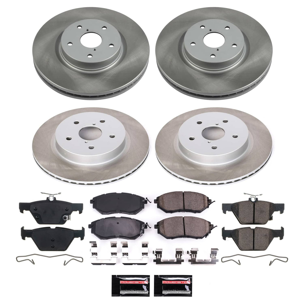 Power Stop 15-19 Subaru Legacy Front and Rear Semi-Coated Rotor Kit
