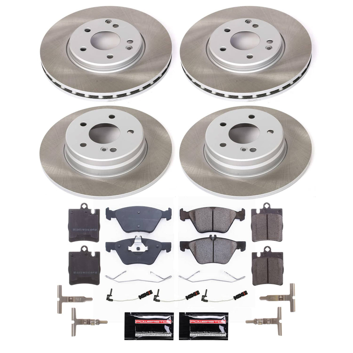 Power Stop 00-03 Mercedes-Benz CLK430 Front and Rear Semi-Coated Rotor Kit