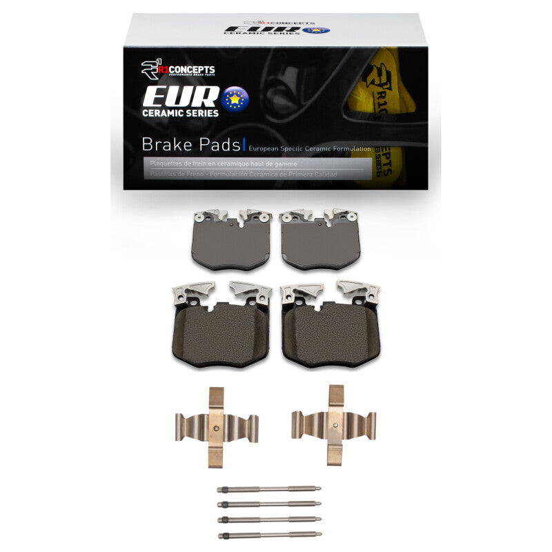 R1 16-25 BMW 330I xDrive Sedan Front Euro Ceramic Brake Pads & Hardware Kit