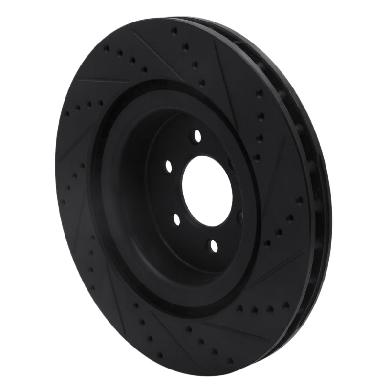 R1 2003-2017 Dodge Viper Front Left Drilled & Slotted Black Brake Rotor