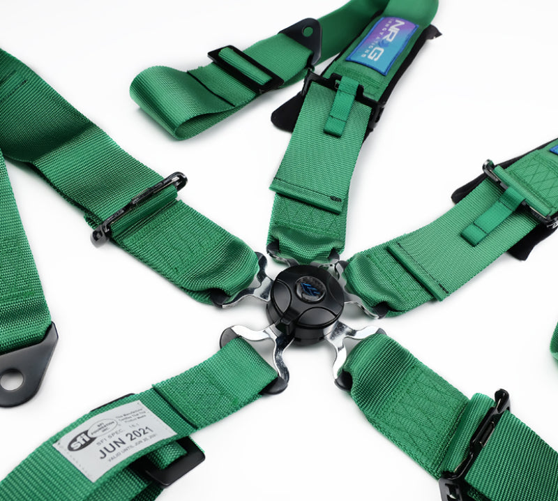 NRG 5PT 3in. Seat Belt Harness / Cam Lock - Green