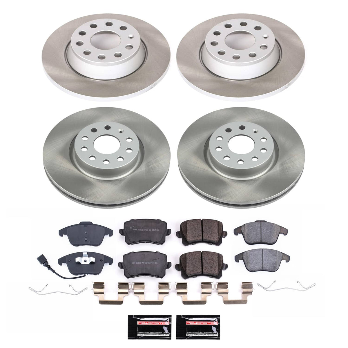 Power Stop 2015 Audi Q3 Front and Rear Semi-Coated Rotor Kit
