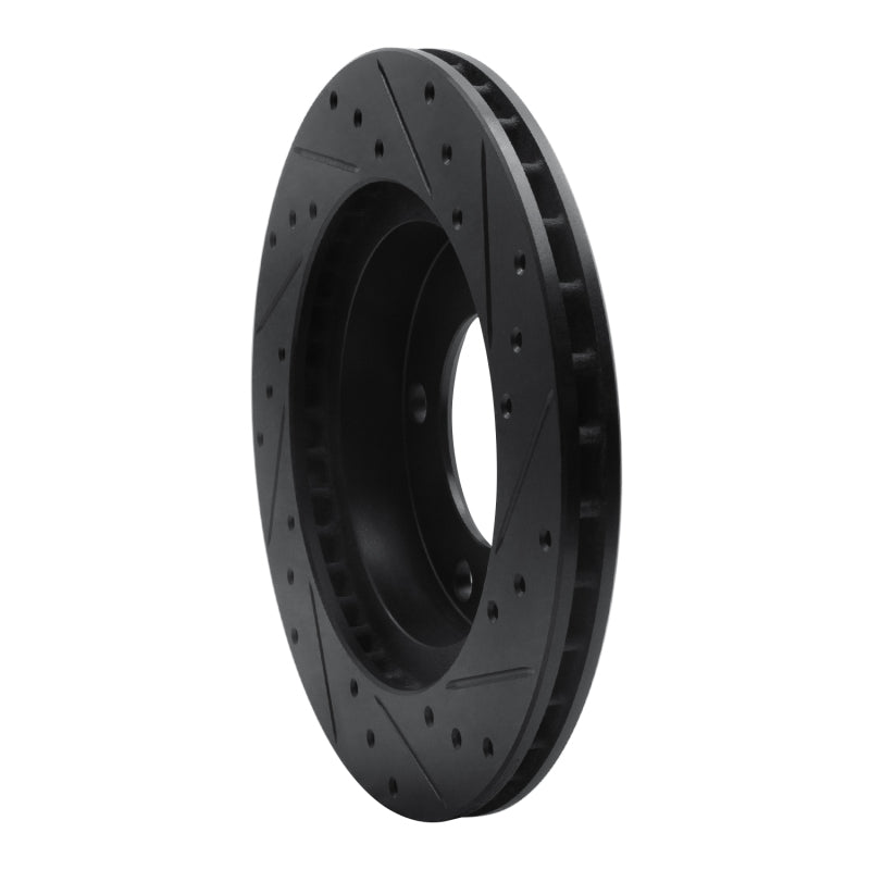 R1 76-86 Jeep SCRamBLER Front Left Drilled & Slotted Black Brake Rotor