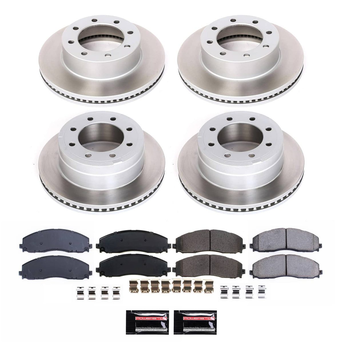 Power Stop 12-22 Ford F-250 Super Duty Front and Rear Semi-Coated Rotor Kit