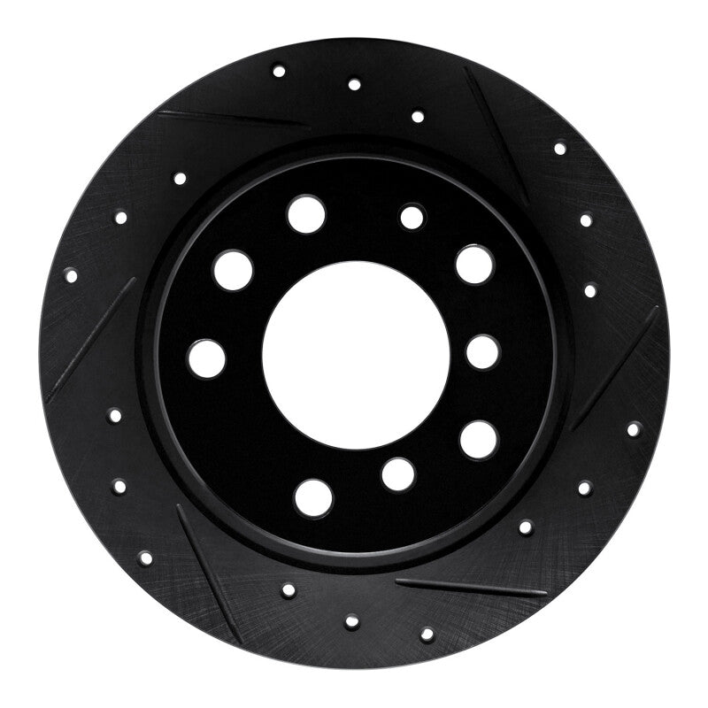 R1 69-81 BMW BAVARIA Rear Right Drilled & Slotted Black Brake Rotor