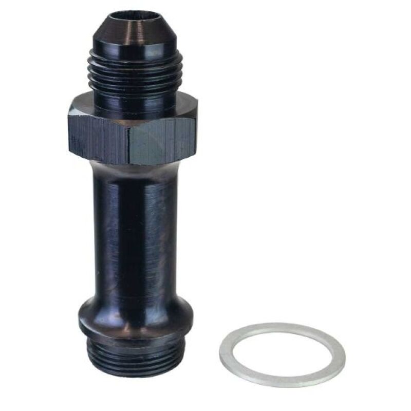 Moroso -8AN x 7/8in-20, 3in Long Carburetor Fuel Inlet Fitting