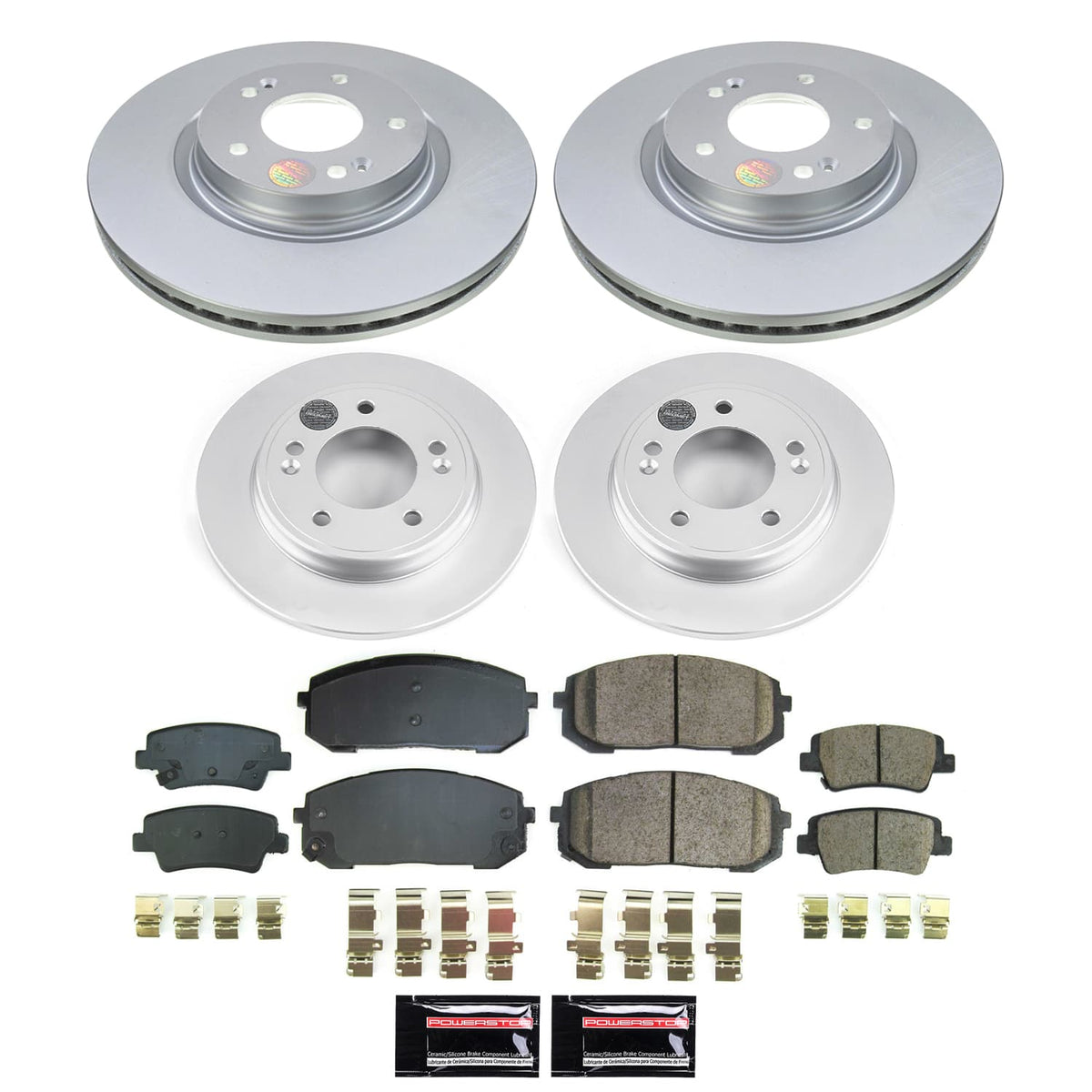 Power Stop 21-23 Hyundai Elantra Front and Rear Z17 Coated Brake Kit