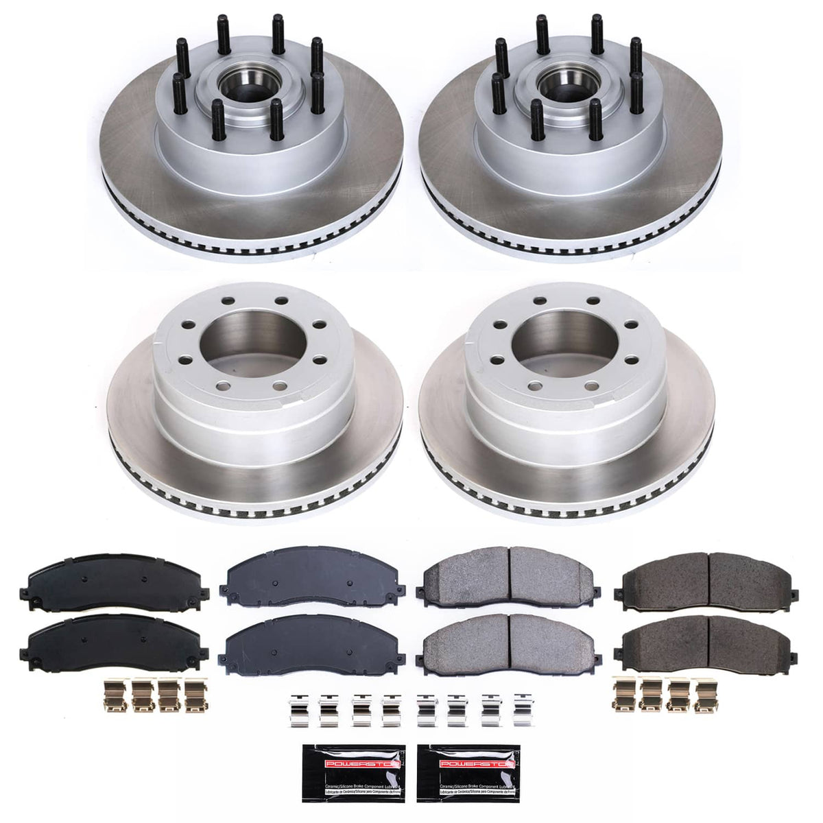 Power Stop 12-22 Ford F-250 Super Duty Front and Rear Semi-Coated Rotor Kit