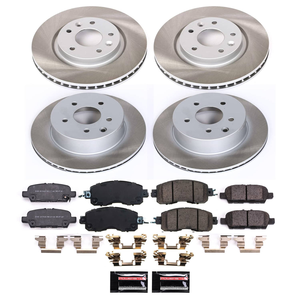 Power Stop 14-17 Nissan LEAF Front and Rear Semi-Coated Rotor Kit