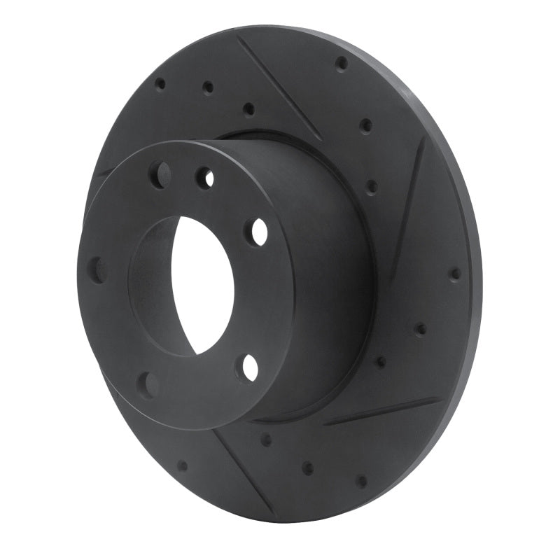 R1 76-76 BMW 530I Front Right Drilled & Slotted Black Brake Rotor