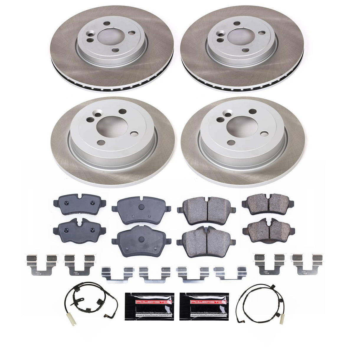 Power Stop 07-10 Mini Cooper Front and Rear Semi-Coated Rotor Kit