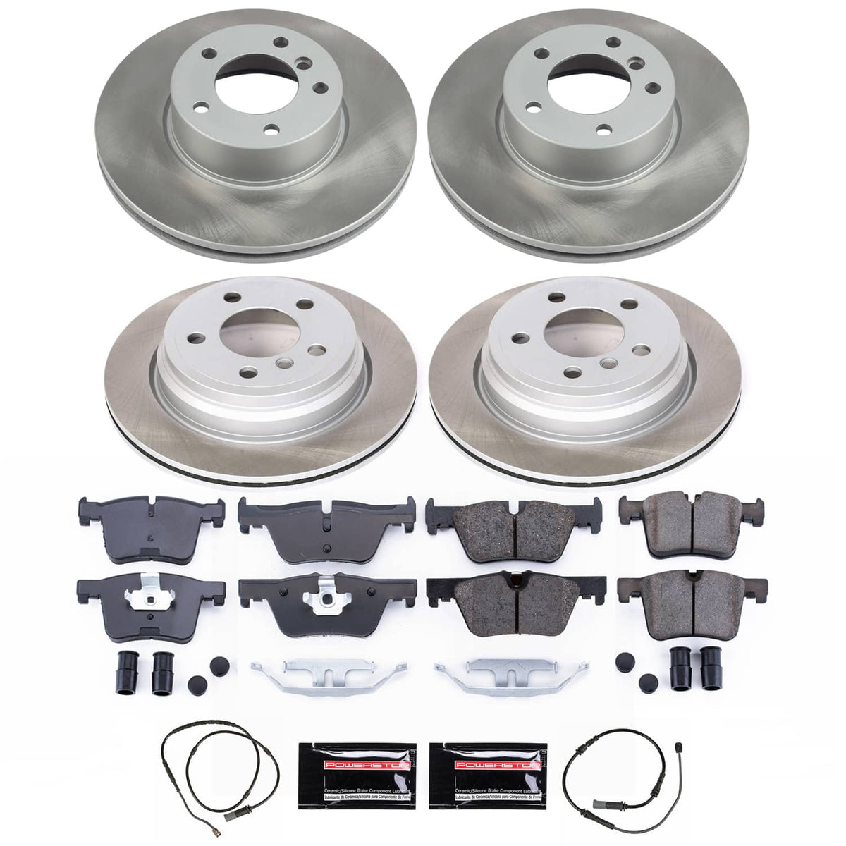 Power Stop 13-18 BMW 320i xDrive Front and Rear Semi-Coated Rotor Kit